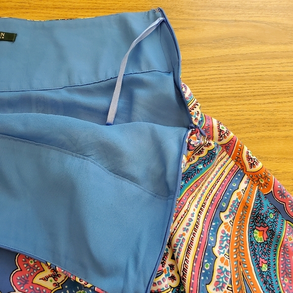 Lauren Ralph Lauren Womens Skirt Sz 10 Lined Floral Paisley Fairy Whimsical - Picture 6 of 8